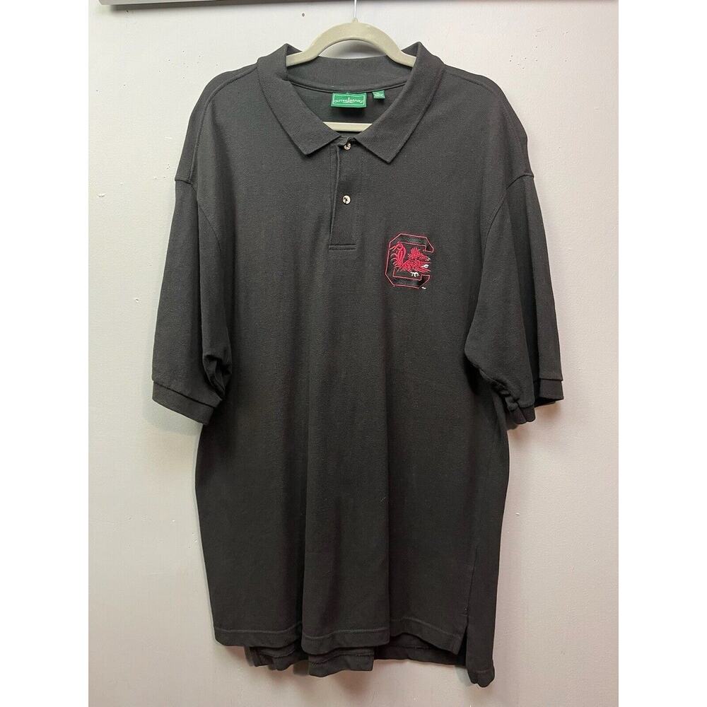 South Carolina USC Gamecocks Outer Banks Polo Shirt Mens XL Black Embroidered‎